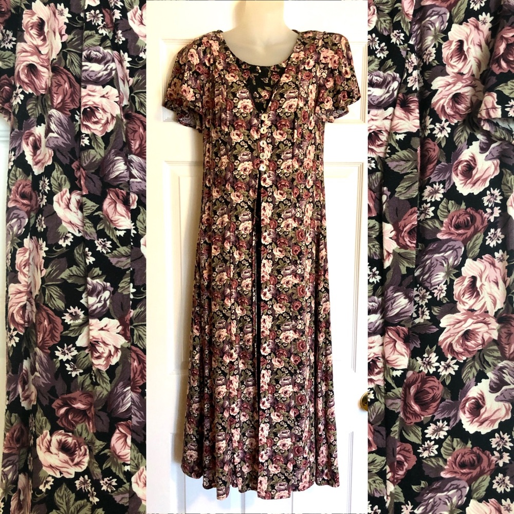 All That Jazz Vintage 90s Maxi Floral Dress